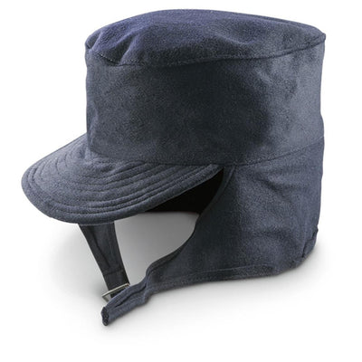 Post WWII M43 Style Navy Blue Wool Winter Hat
