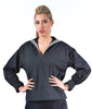 Navy women's Cracker Jack style jumper middy, vintage 1980s US military design, gabardine wool.