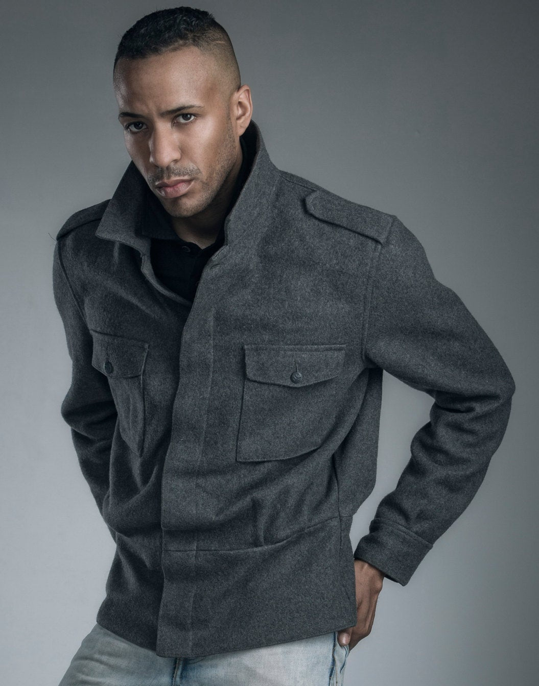 Nordic Army Gray M65 Wool Jacket Unique Finnish Design – Top