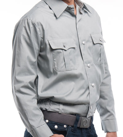 Gray Cropped Button-up Shirt