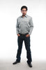 Gray Cropped Button-up Shirt - Top Rank Vintage