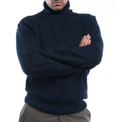 Navy  Wool Turtle Neck Sweater - Top Rank Vintage