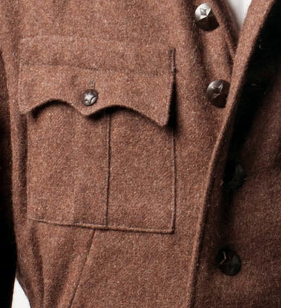 Brown Wool Military Style Jacket / Blazer - Top Rank Vintage