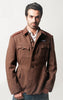 Brown Wool Military Style Jacket / Blazer - Top Rank Vintage