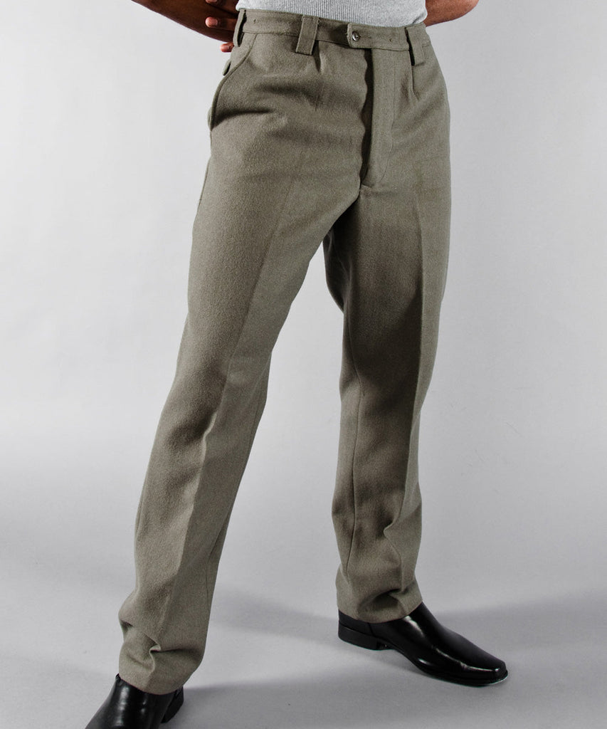 NVA Gray Wool Pants, 1980s East German military style, 100% wool, straight leg.