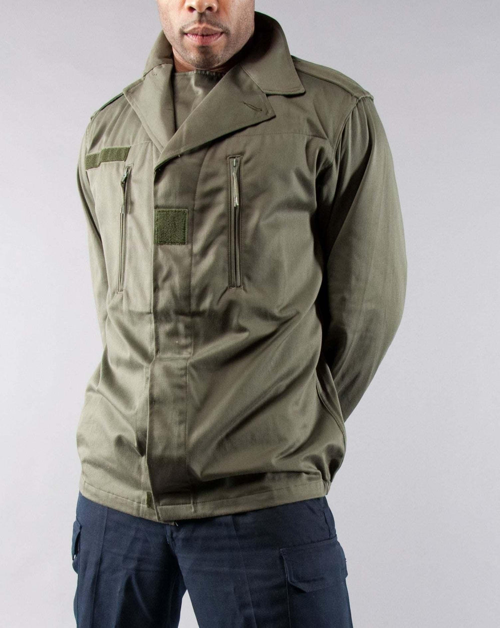French Army 1990s Armee De La Terre Army Green Vertical Pocket F2 Jacket
